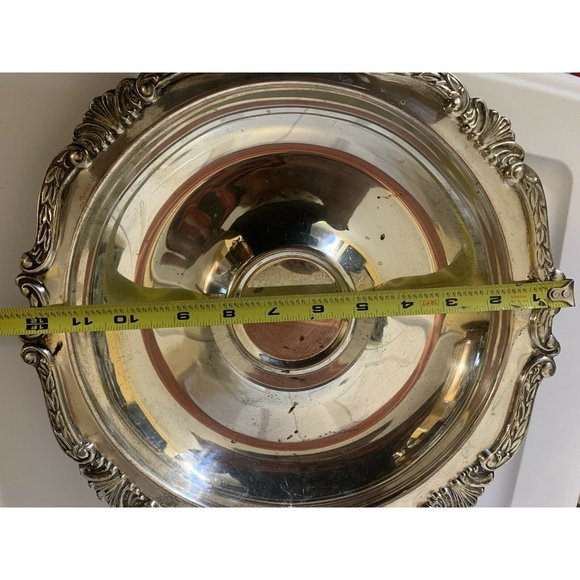 Vintage Antique Sheridan Silverplated Round Ornate Serving Plate‎ 12" - Picture 7 of 8